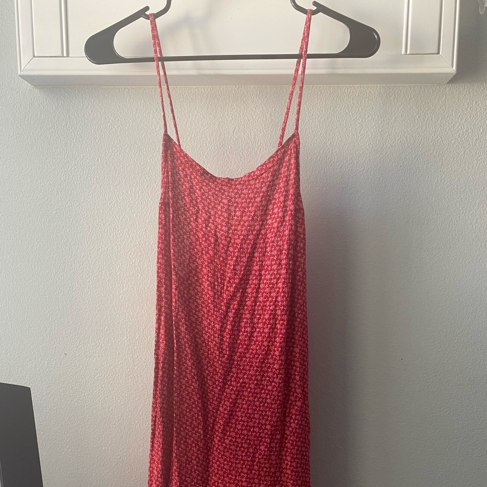 Brandy Melville red with white flowers dress